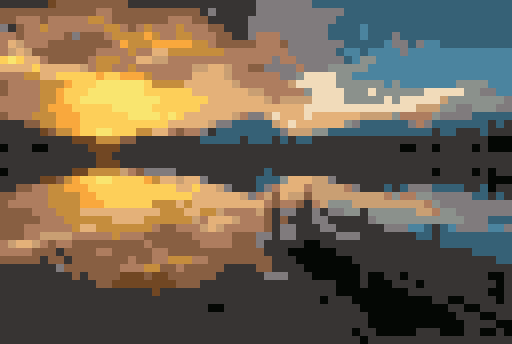 風景をドット絵にした例
